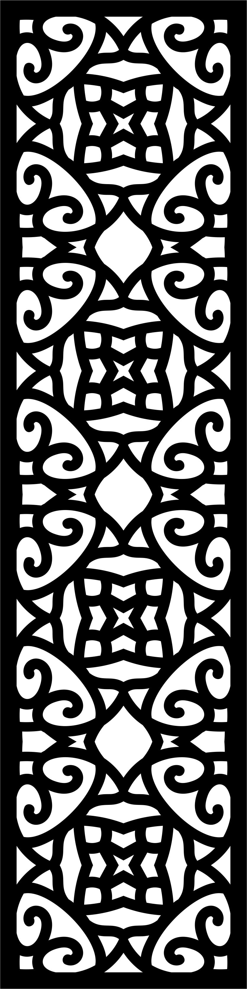 Panel Room Divider Seamless Floral Lattice Stencil Pattern For Laser Cut Free Vector File