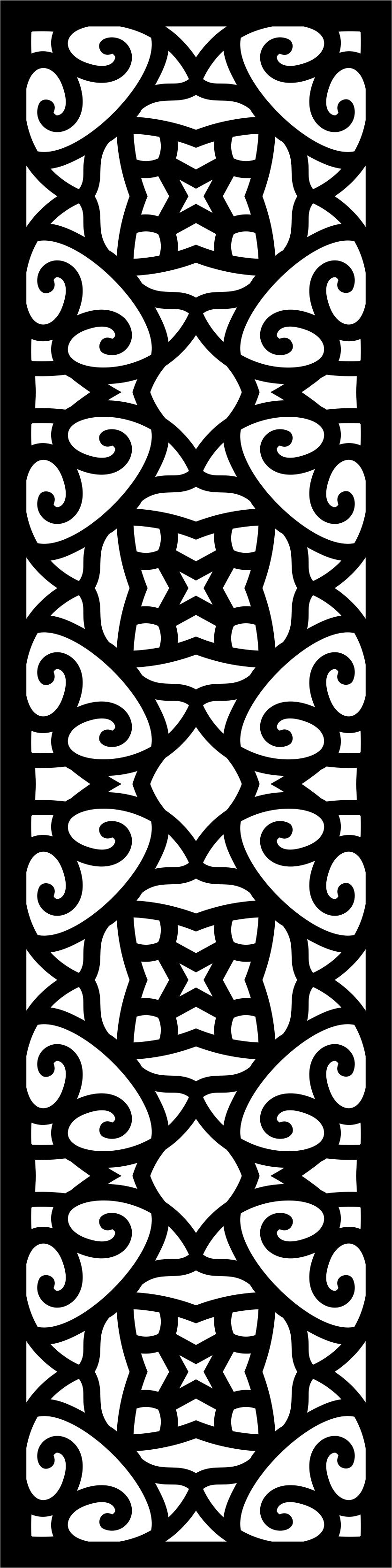 Panel Room Divider Seamless Floral Lattice Stencil Pattern Free DXF File
