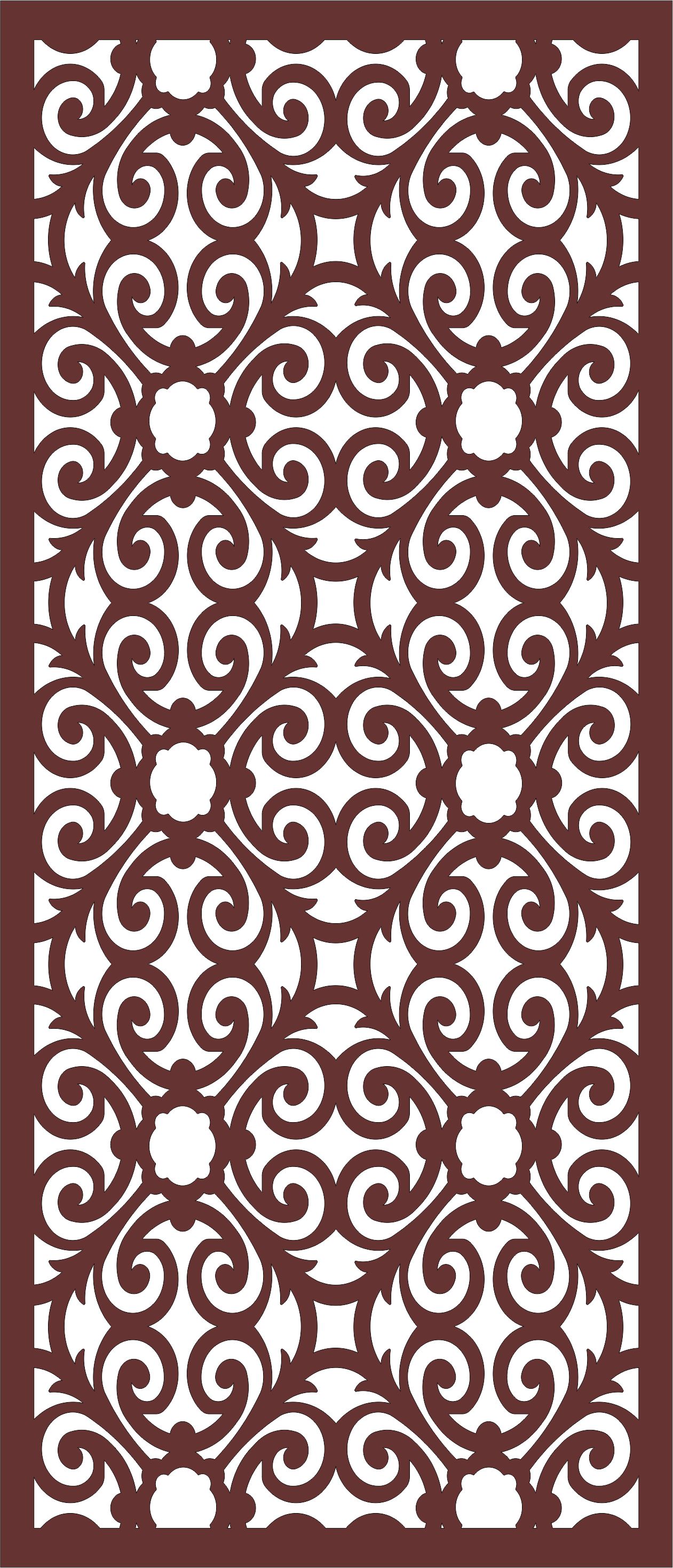 Panel Room Divider Seamless Pattern For Laser Cutting Free DXF File