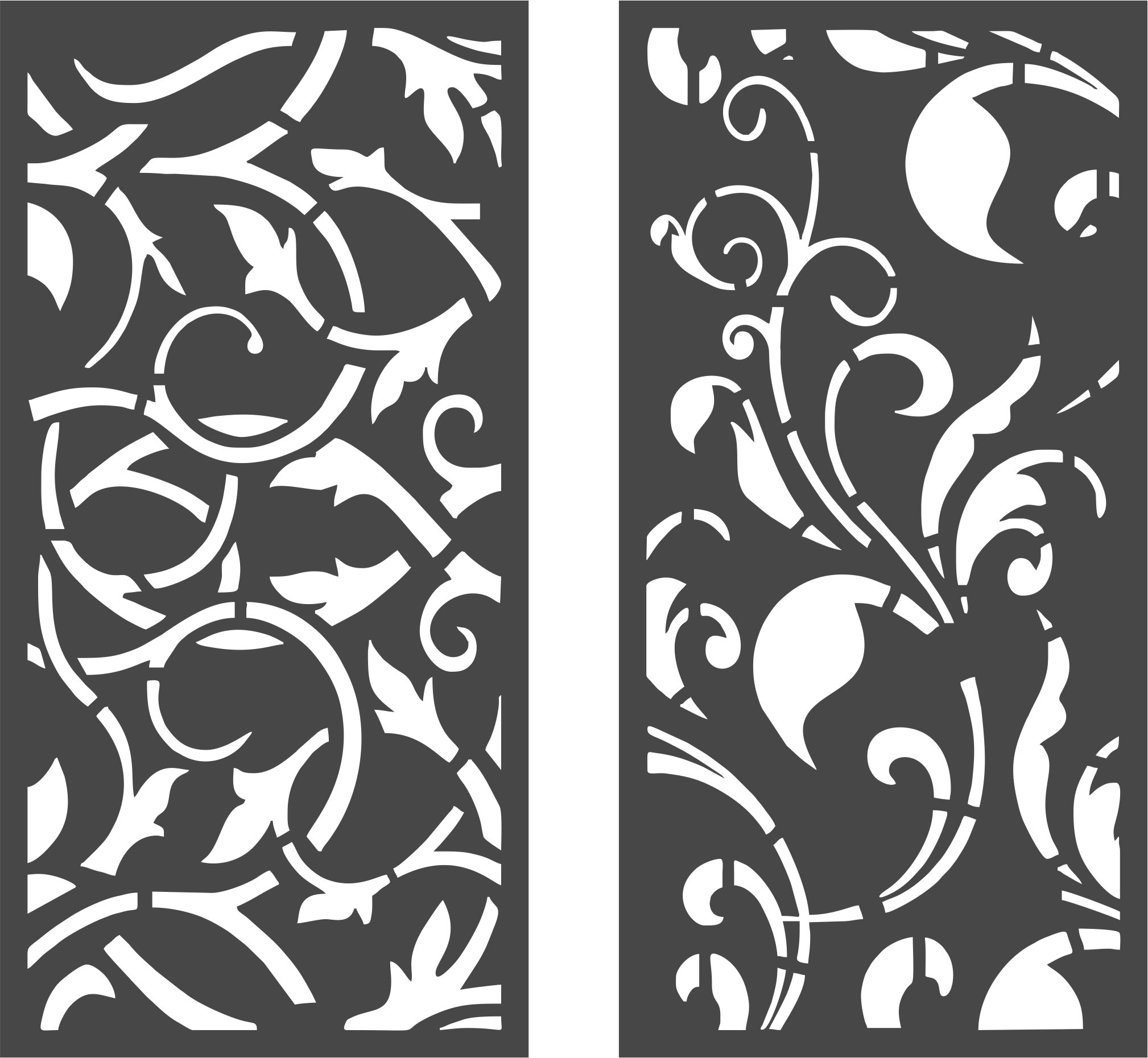 Panels Floral Lattice Stencil Room Dividers Set For Laser Cut Free Vector File