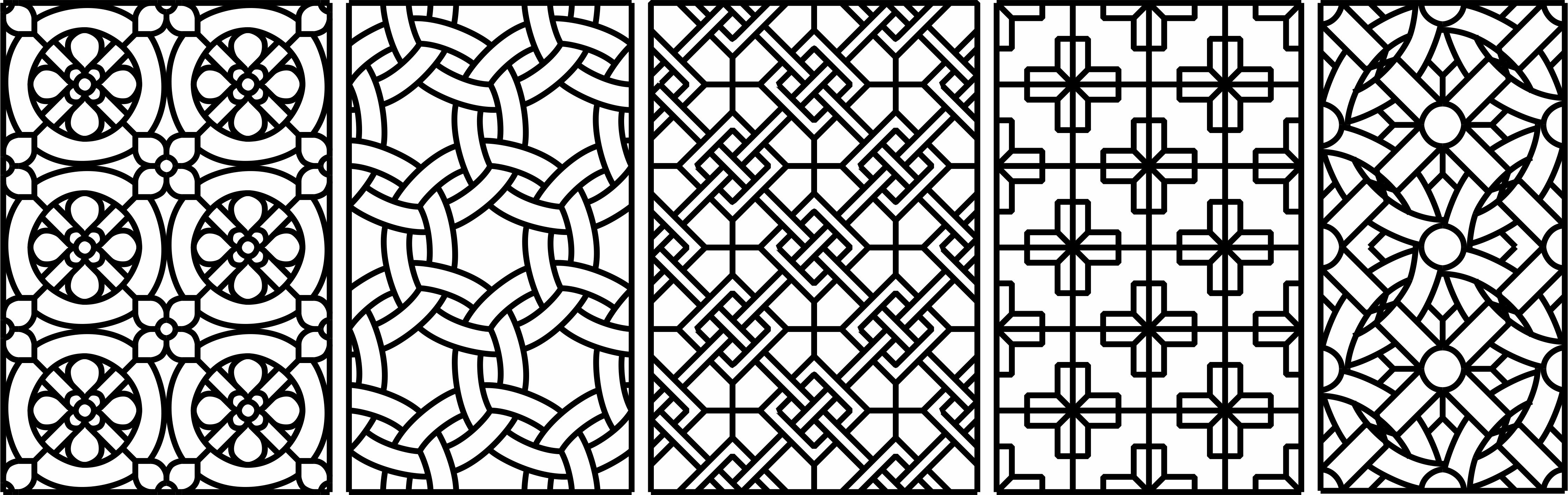 Panels Lattice Room Divider Seamless Design Patterns Free DXF File