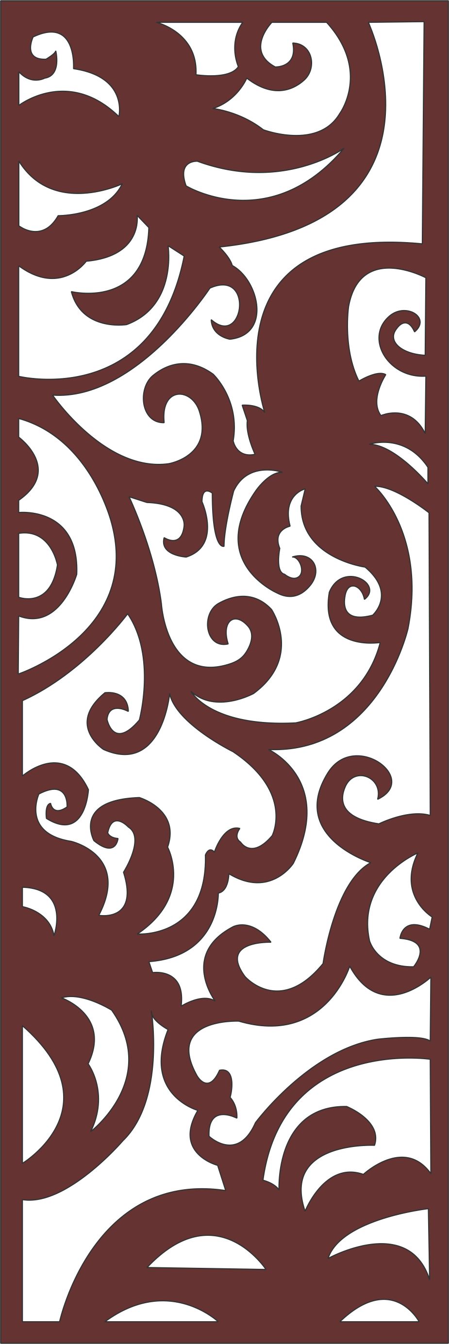 Panels Room Divider Seamless Jali Pattern For Laser Cut Free Vector File