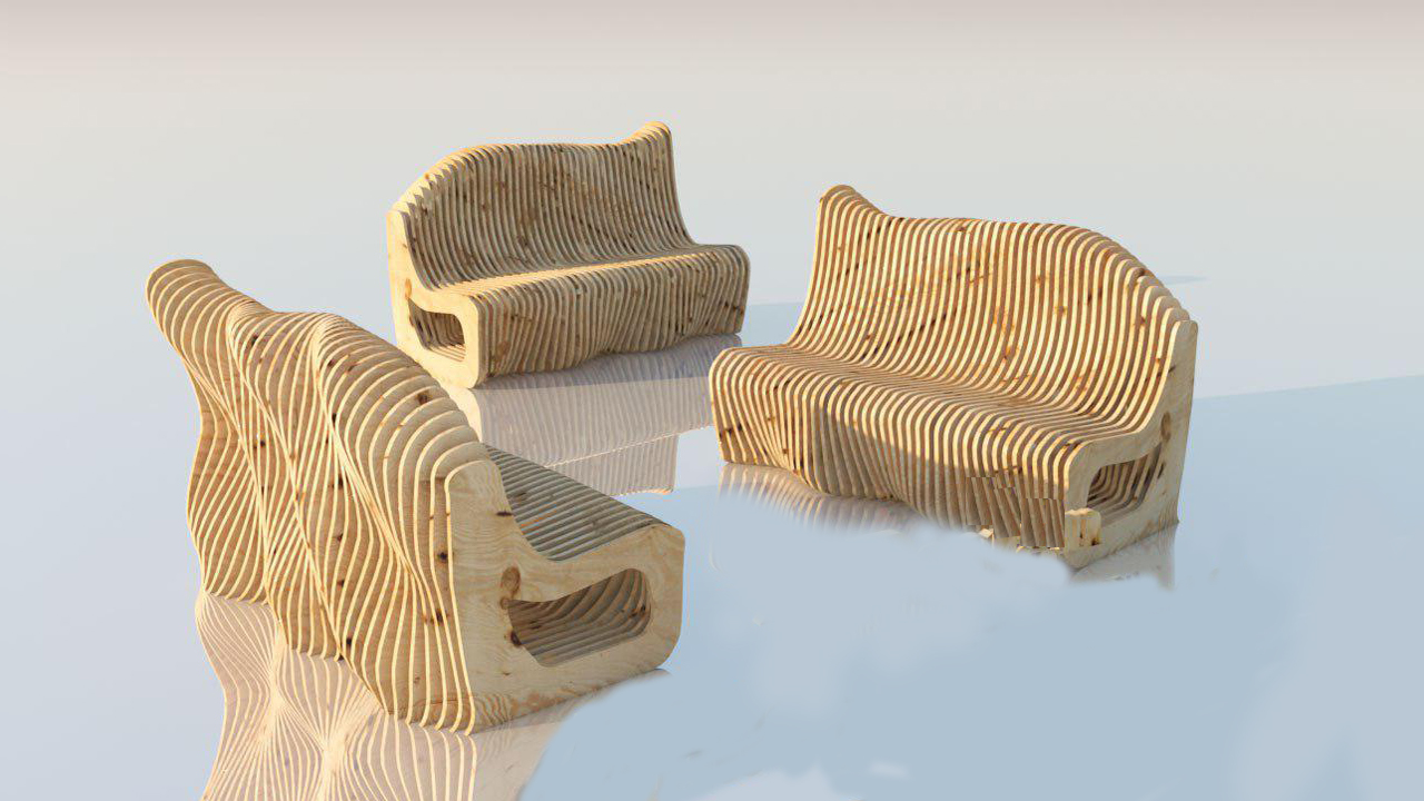 Parametric Sofa Sitting Cnc Free DXF File