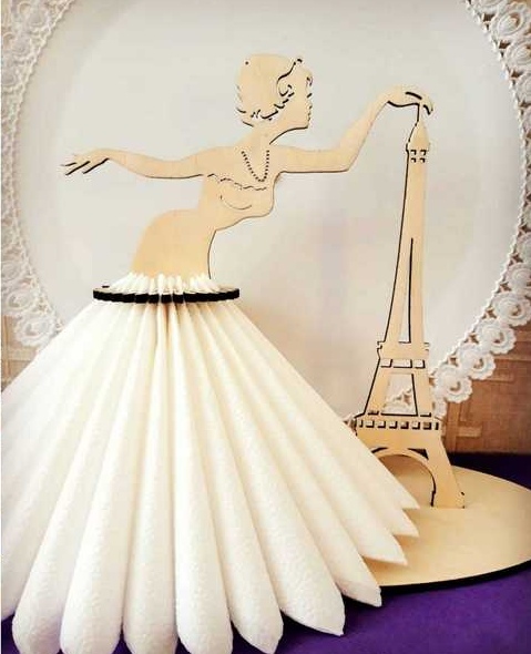 Paris Napkin Holder Template For Laser Cut Free Vector File