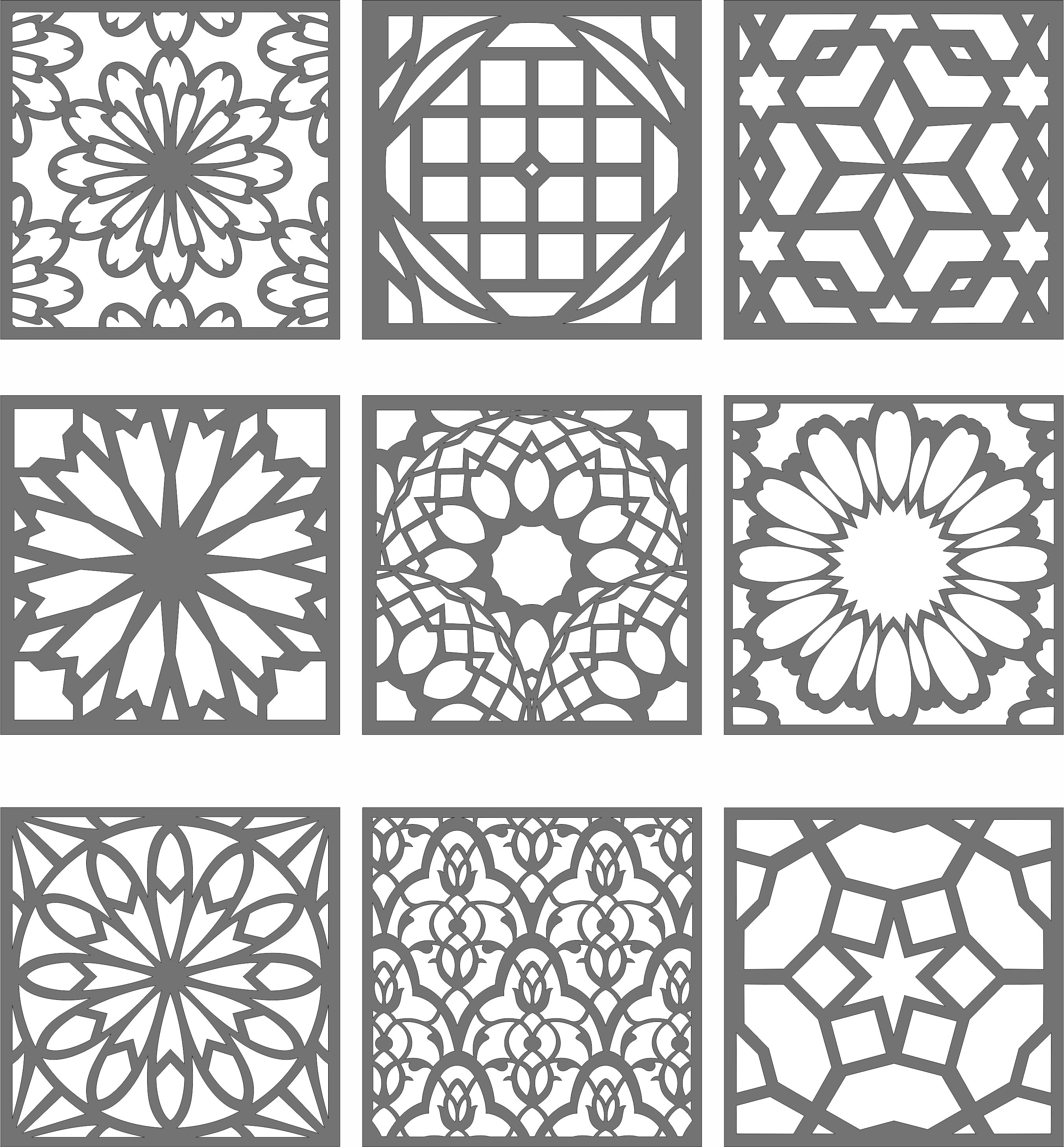 Partition Indoor Panel Grill Room Divider Seamless Designs For Laser Cut Free Vector File