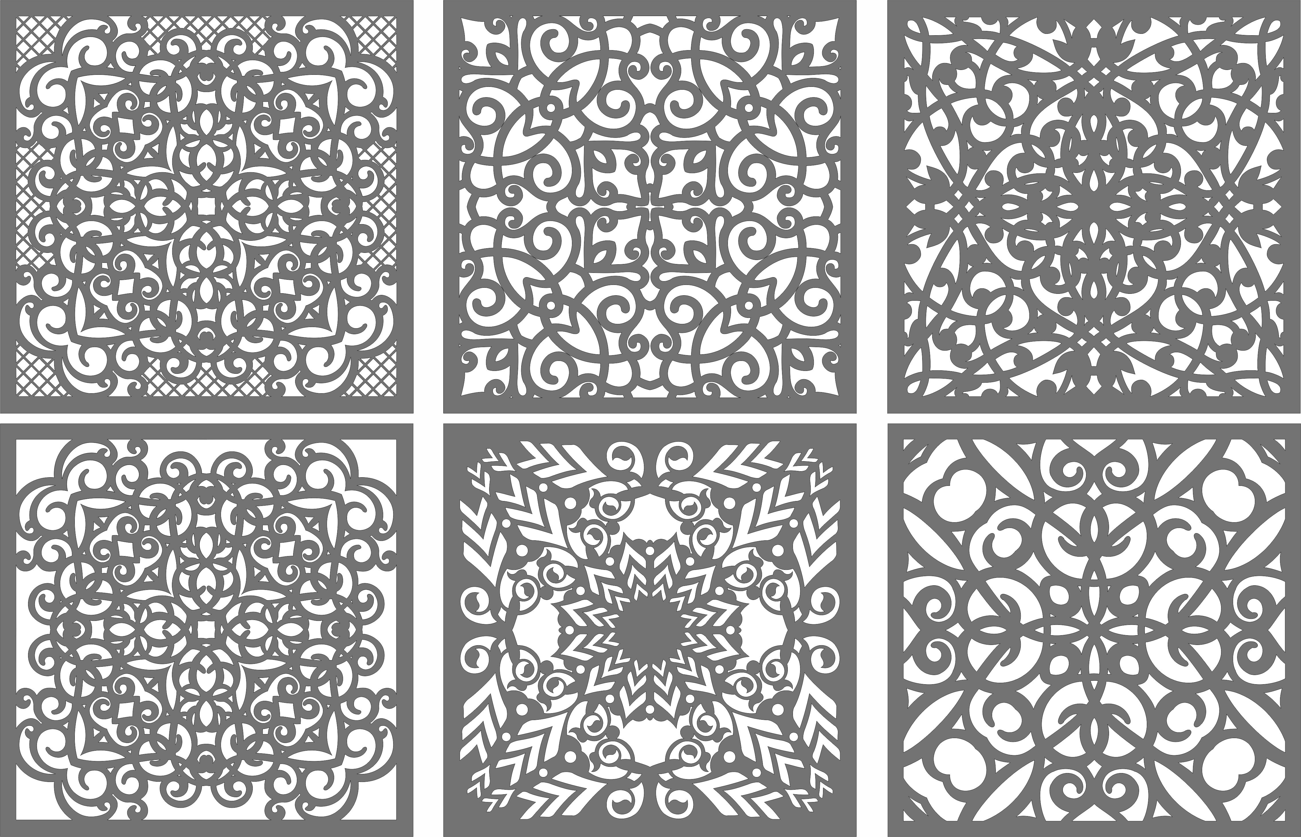 Partition Indoor Panel Jali Room Dividers Set For Laser Cut Free Vector File