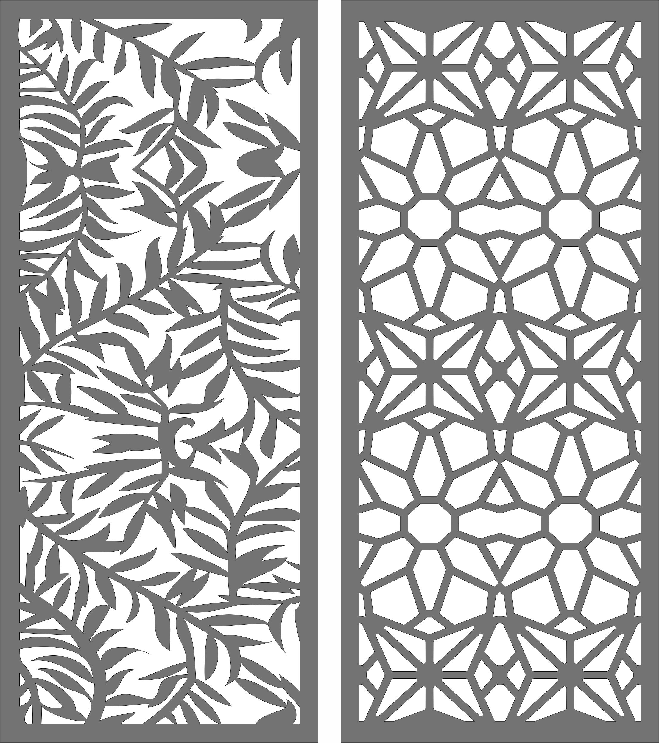 Partition Indoor Panel Screen Room Divider Seamless Design Patterns For Laser Cut Free Vector File