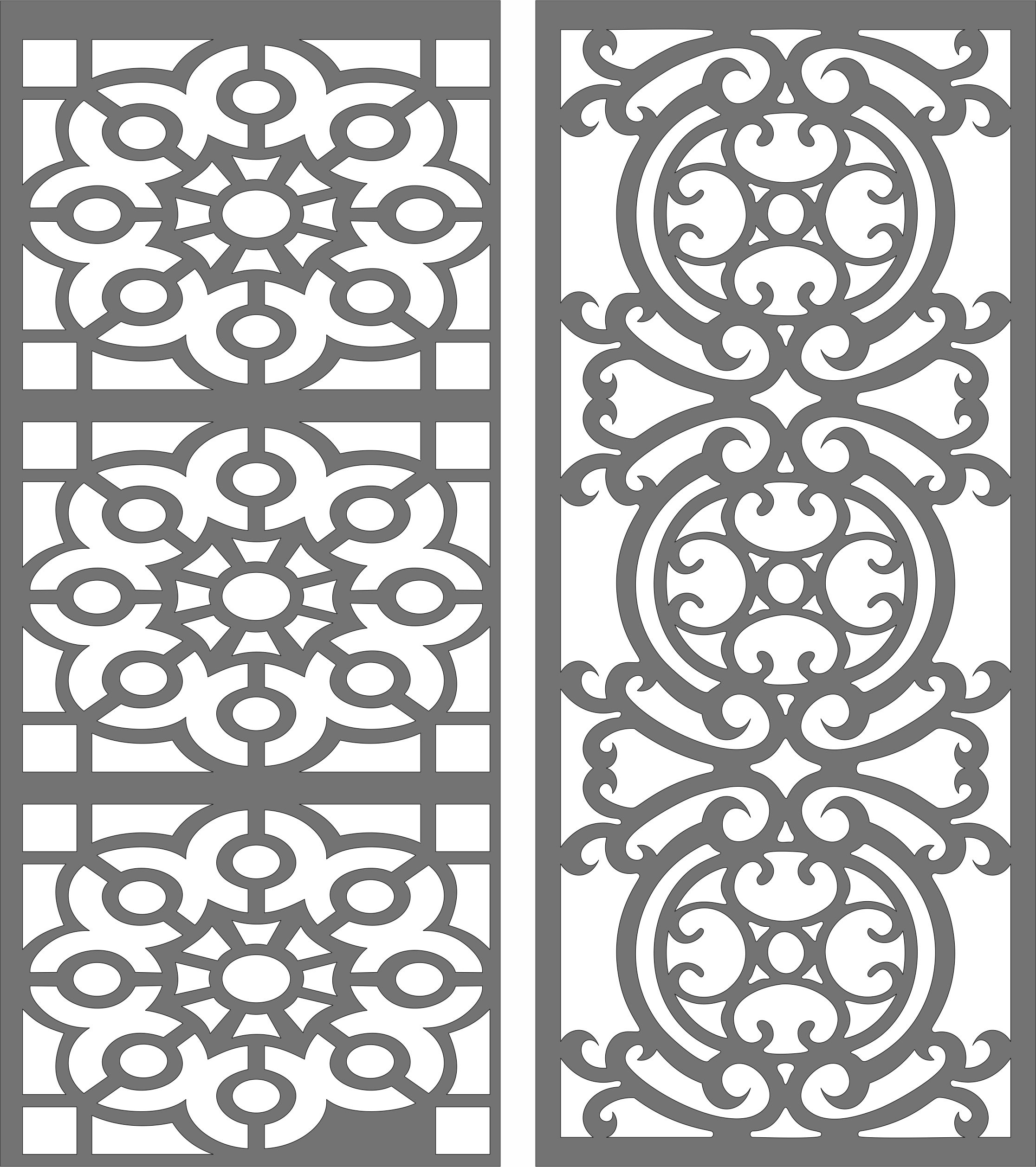 Partition Indoor Panels Room Divider Seamless Patterns For Laser Cutting Free DXF File