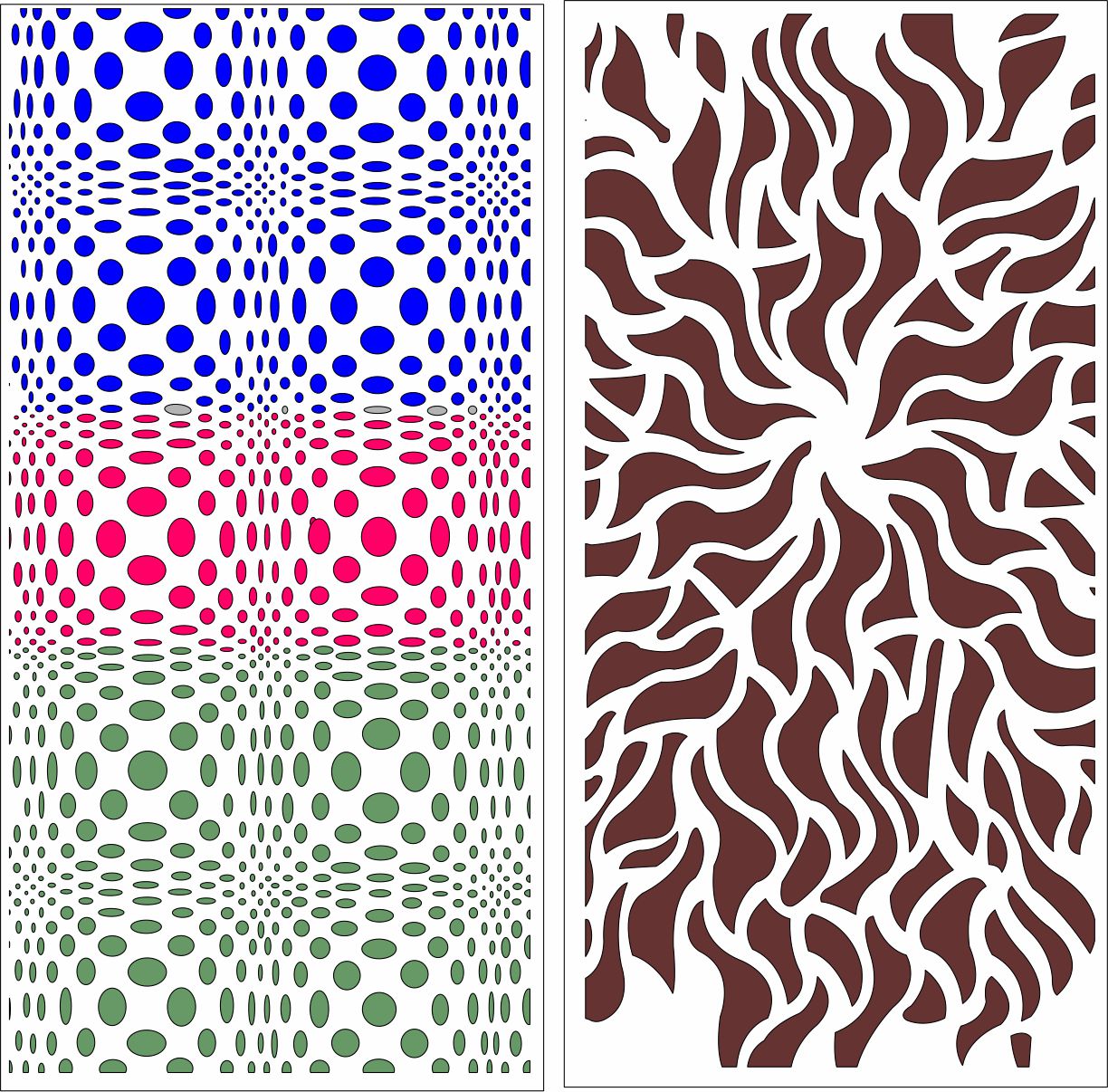 Partition Screens Pair For Laser Cut Free Vector File