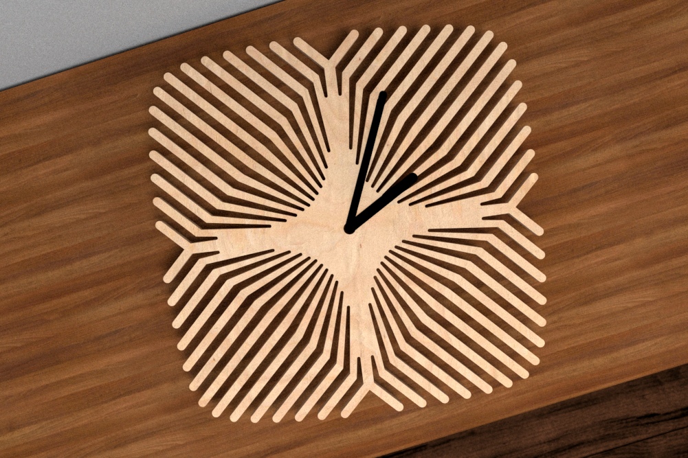 Pattern Clock For Laser Cut Free Vector File