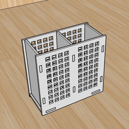 Pen Holder Laser Cut Custom Desk Organizer Gift Box Free DXF File