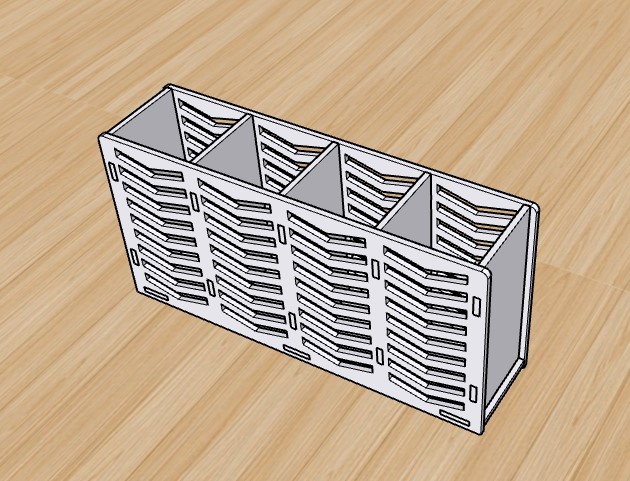 Pen Holder Laser Cut Custom Desk Organizer Gift File 4 Portion Free DXF File