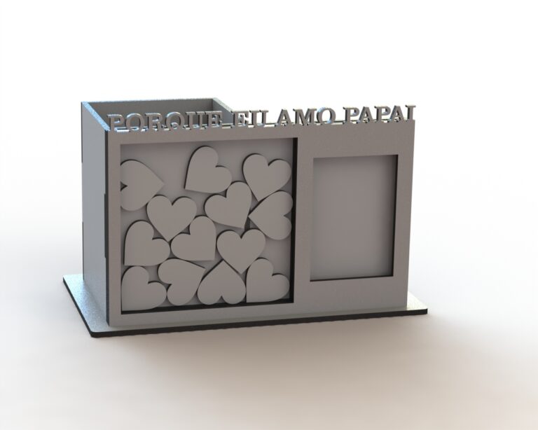 Pen Holder Organizer With Photo Frame Wish For Laser Cut Free Vector File