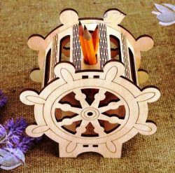 Pen Holder Wheel For Laser Cut Cnc Free Vector File