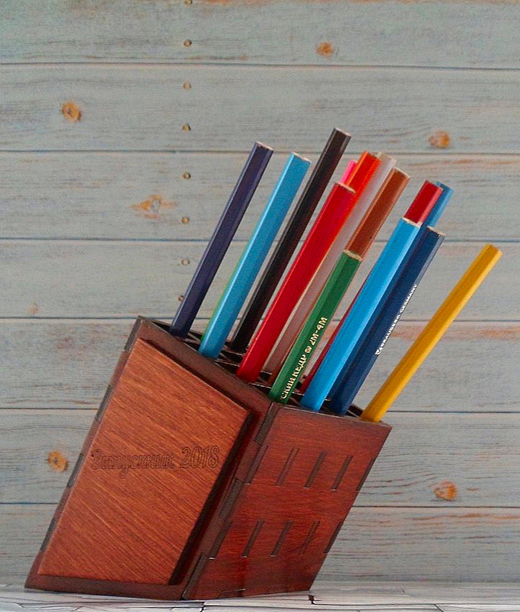 Pencil Holder Organizer For Laser Cut Free Vector File