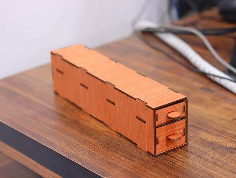 Pencil Holder Template Wooden Pen Case 3mm Laser Cut Free DXF File