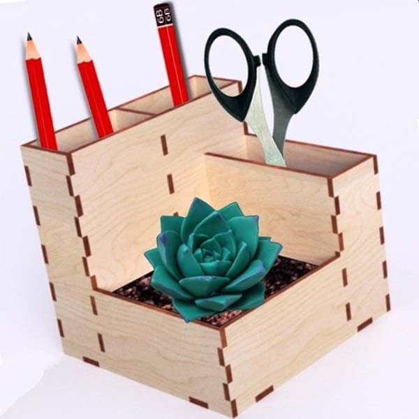 Pencil Organizer Pen Holder Office Desk Organizer Laser Cut Free Vector File