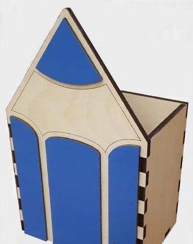 Pencil Shaped Pencil Holder For Desk Laser Cut Free Vector File