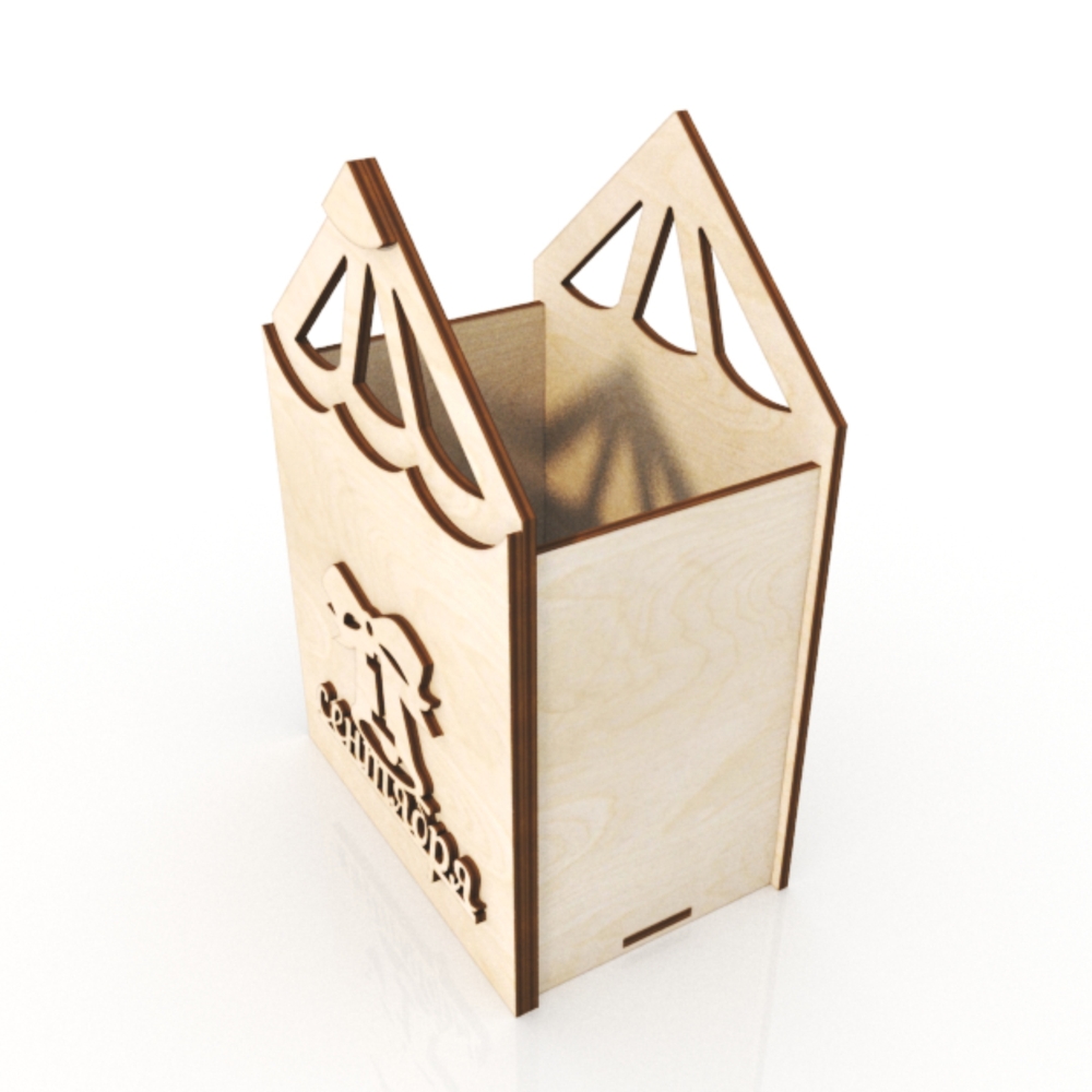 Pencil Shaped Wooden Flower Box Pencil Pot For Laser Cut Free Vector File