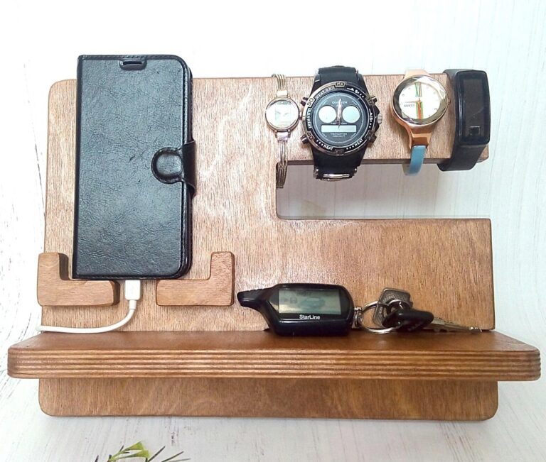Phone Docking Station Key Holder Watch Organizer Men For Laser Cut Free Vector File