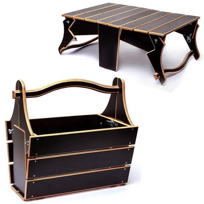 Picnic Table Baskets Layout For Laser Cut Free Vector File