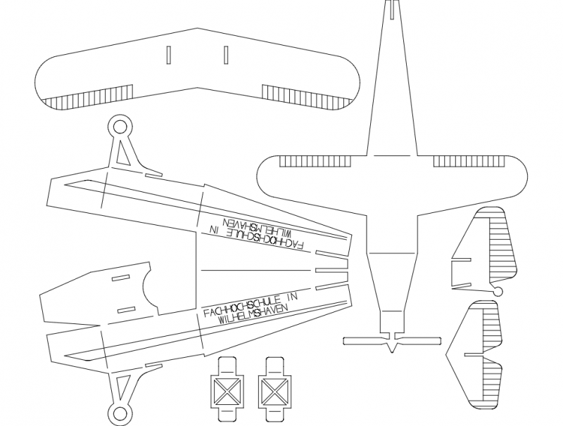 Plane Puzzle 0p5mm Free DXF File