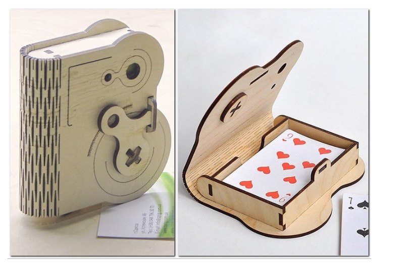 Playing Cards Wooden Box With Rotary Latch Free Vector File