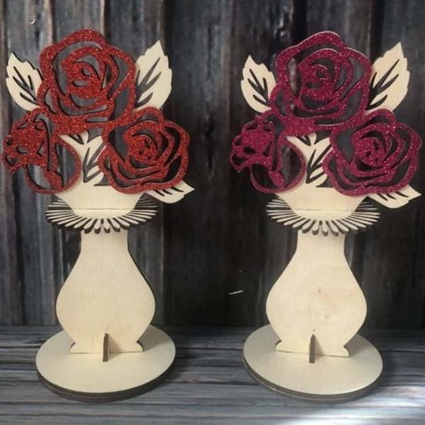 Plywood Flower Napkin Holder Wooden Napkin Stand Laser Cutting Free Vector File