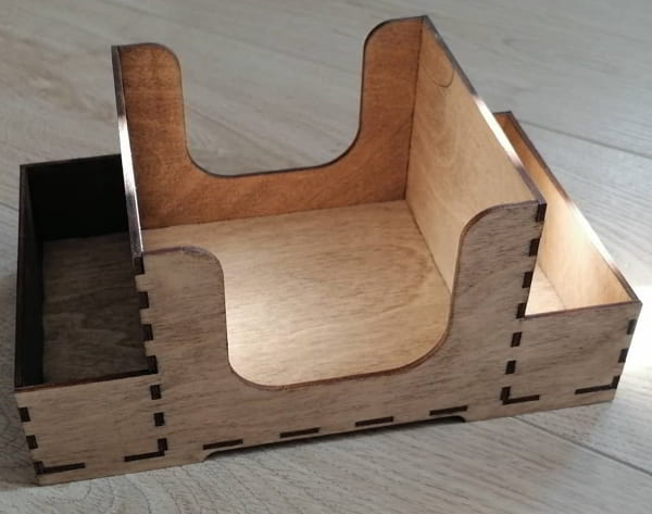 Plywood Napkin Holder With A Compartment For Spices Laser Cutting Free Vector File