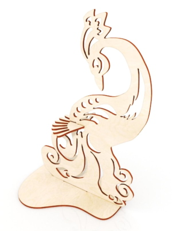 Plywood Peacock Napkin Holder Laser Cutting Free Vector File