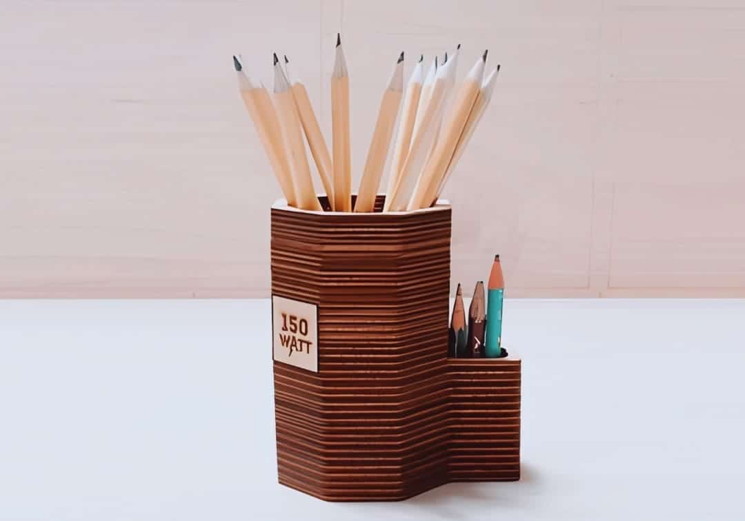 Plywood Pencil Holder Laser Cut Free Vector File