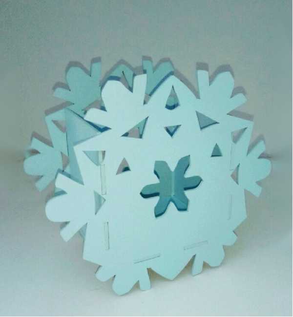 Plywood Snowflake Pen Holder Organizer Laser Cut Free Vector File