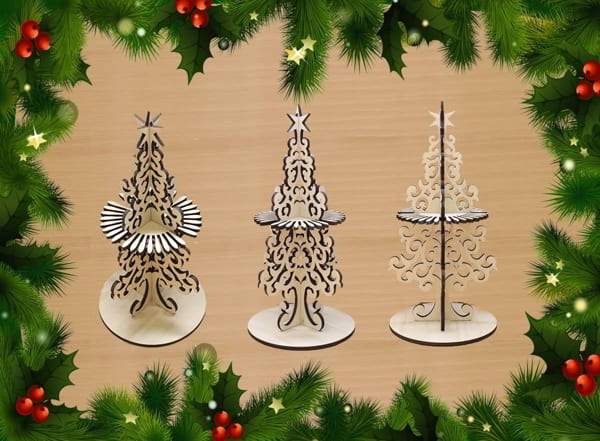 Plywood Tree Napkin Holder Laser Cutting Free DXF File