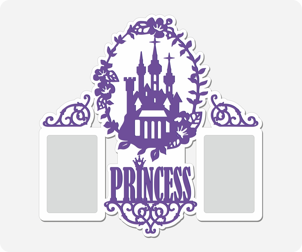 Princess Photo Frame For Laser Cutting Free Vector File