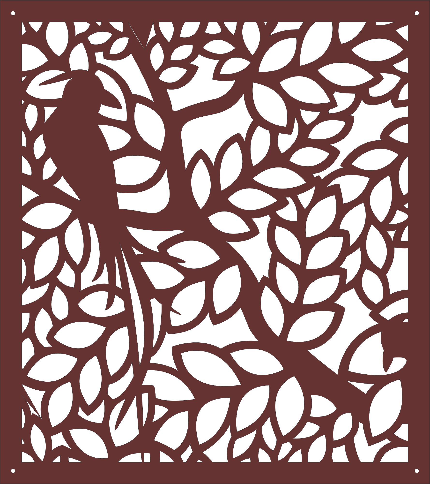 Privacy Partition Bird Indoor Panels Room Divider Jali Pattern For Laser Cut Free Vector File