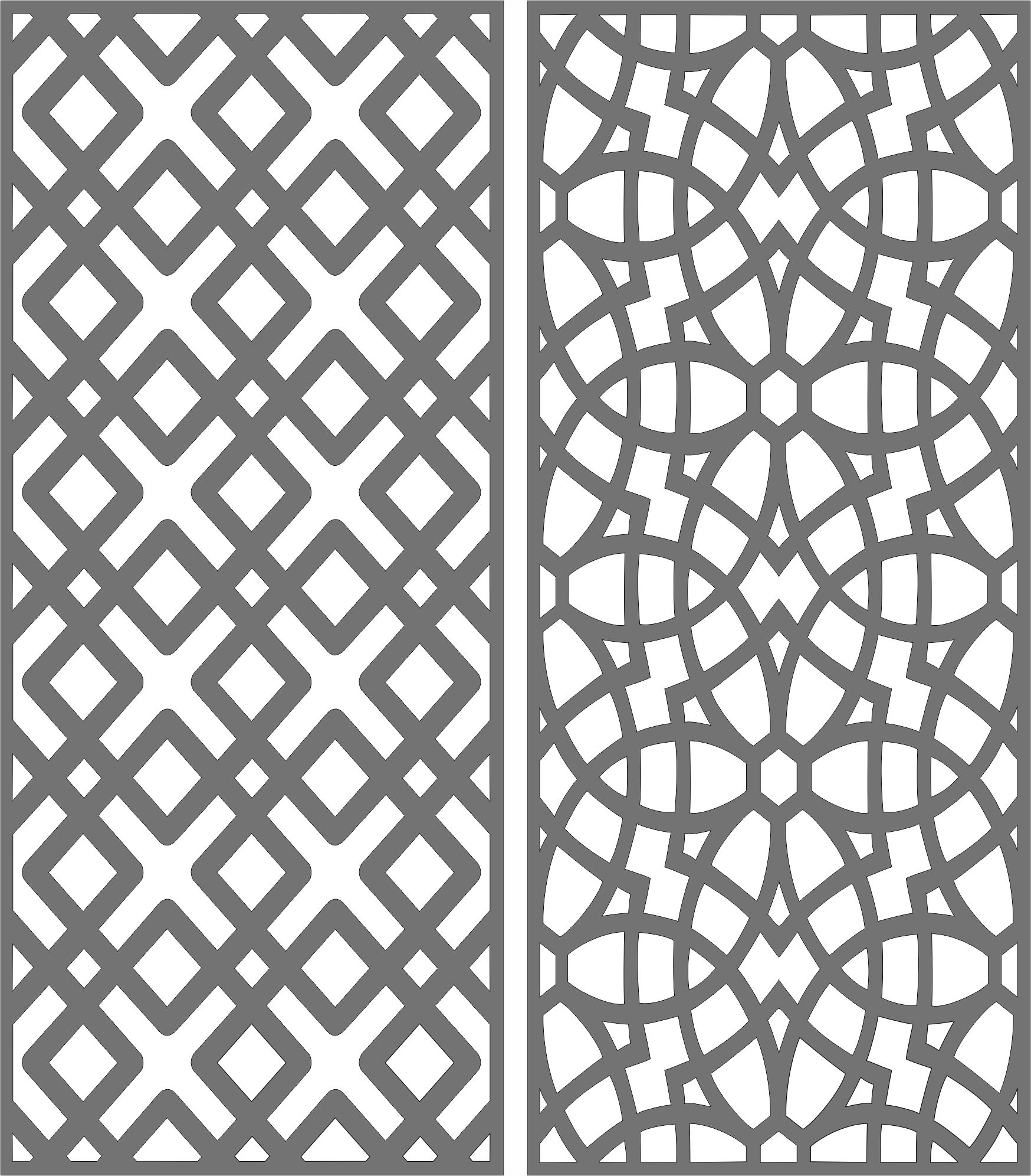 Privacy Partition Indoor Panel Decorative Room Divider Seamless Pattern For Laser Cut Free Vector File