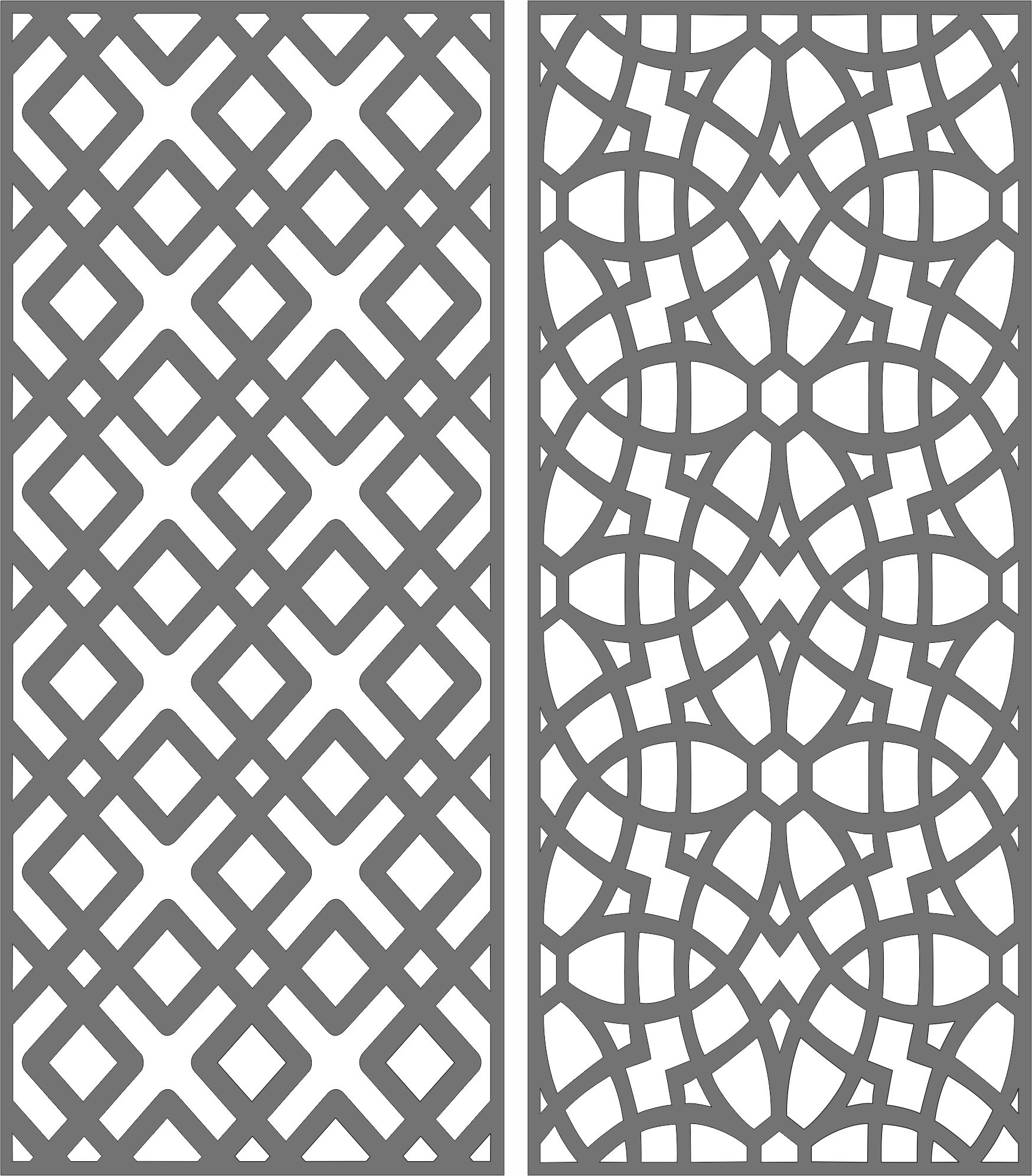 Privacy Partition Indoor Panel Decorative Room Divider Seamless Pattern For Laser Cutting Free DXF File