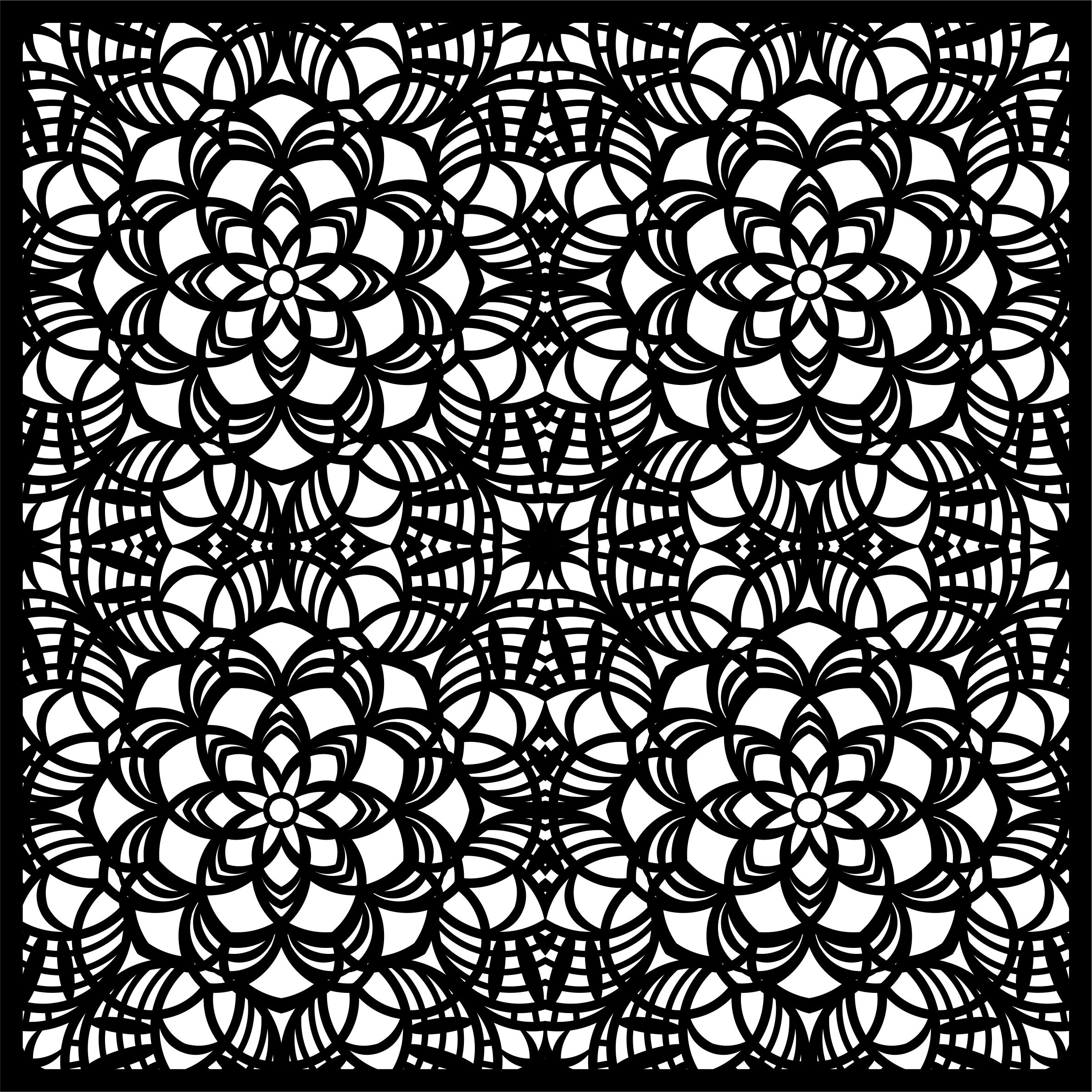 Privacy Partition Indoor Panel Floral Lattice Stencil Room Divider For Laser Cut Free Vector File