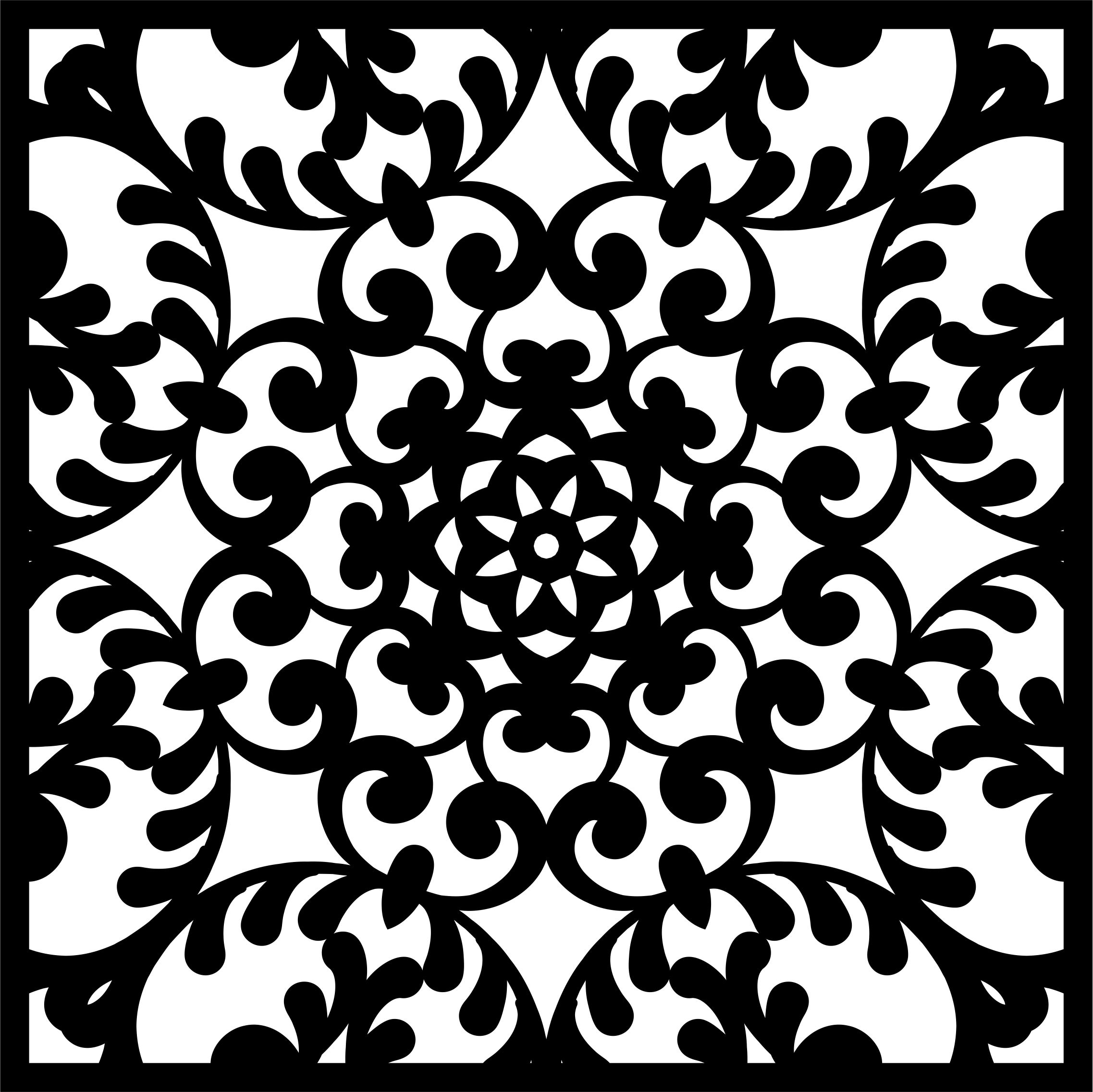 Privacy Partition Indoor Panel Floral Lattice Stencil Room Divider Pattern For Laser Cut Free Vector File