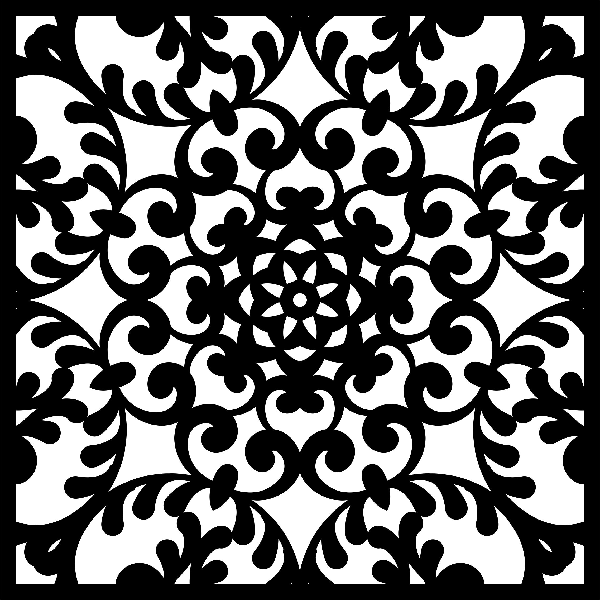 Privacy Partition Indoor Panel Floral Lattice Stencil Room Divider Pattern Free DXF File