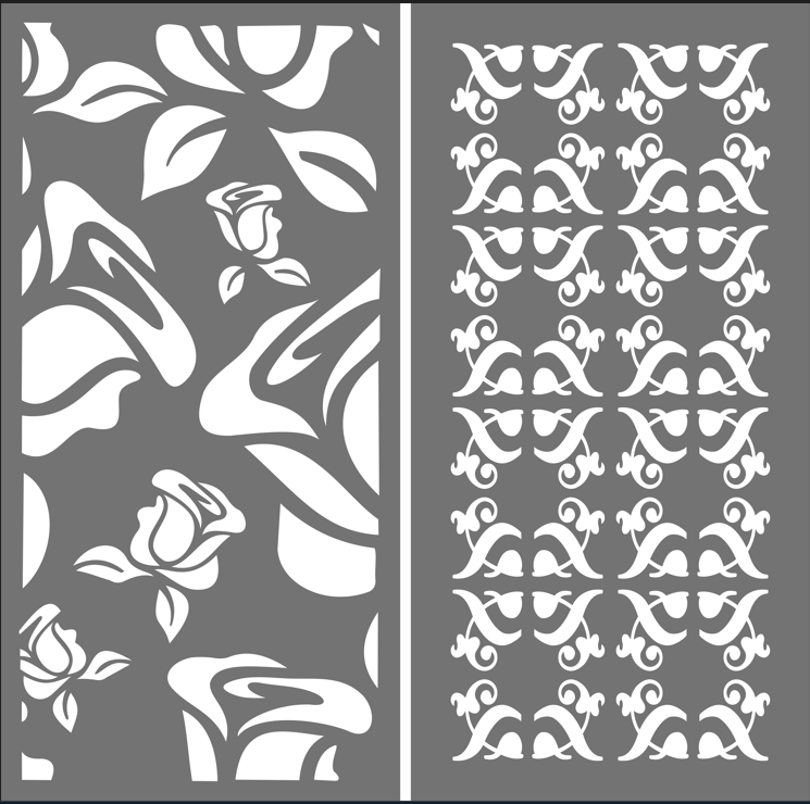 Privacy Partition Indoor Panel Lattice Design Patterns Set For Laser Cut Free Vector File