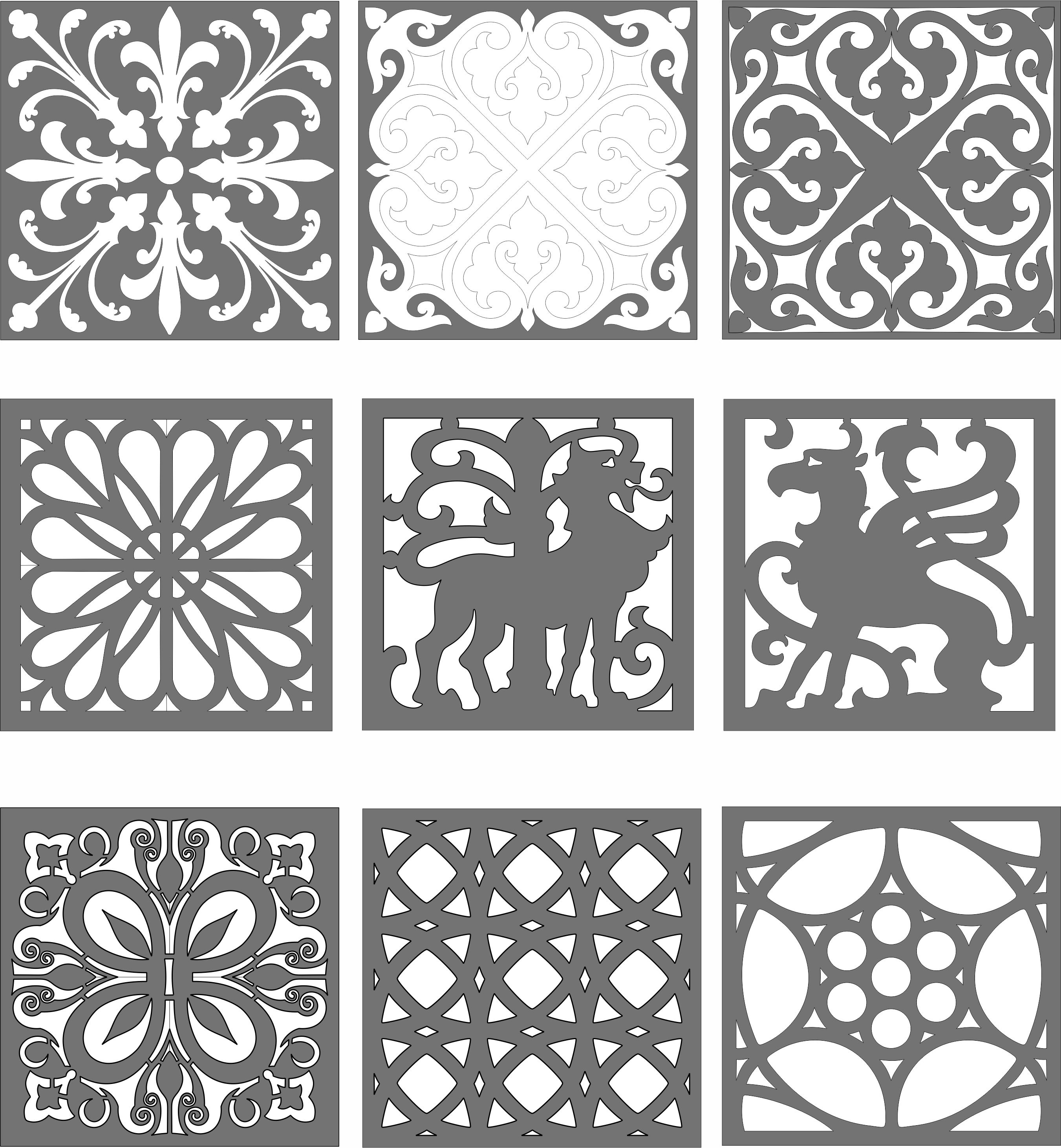 Privacy Partition Indoor Panel Room Divider Grill Seamless Patterns For Laser Cut Free Vector File