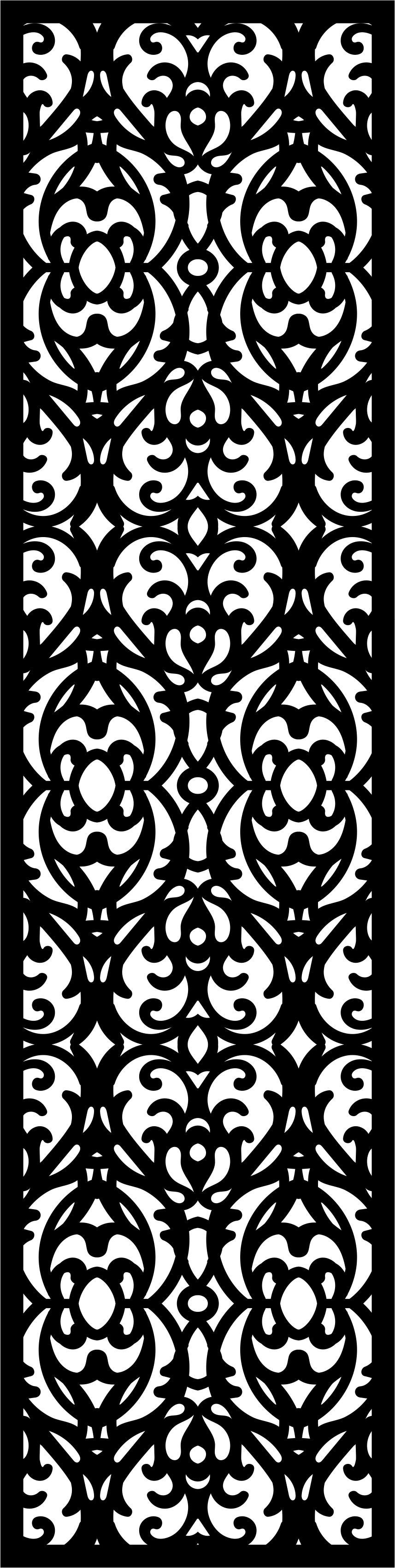 Privacy Partition Indoor Panels Floral Lattice Stencil Room Divider For Laser Cut Free Vector File