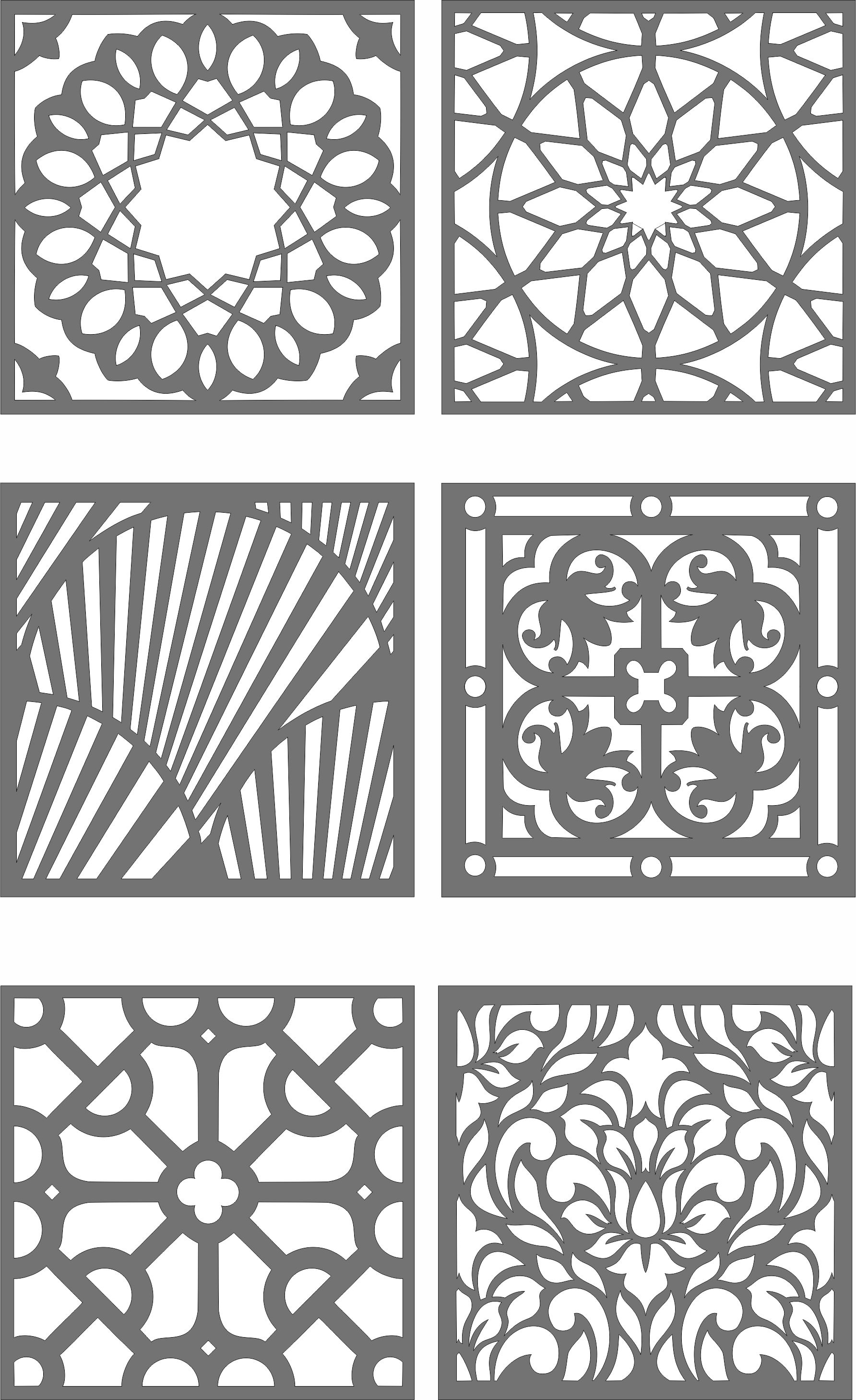 Privacy Partition Indoor Panels Grill Room Divider Patterns For Laser Cutting Free DXF File