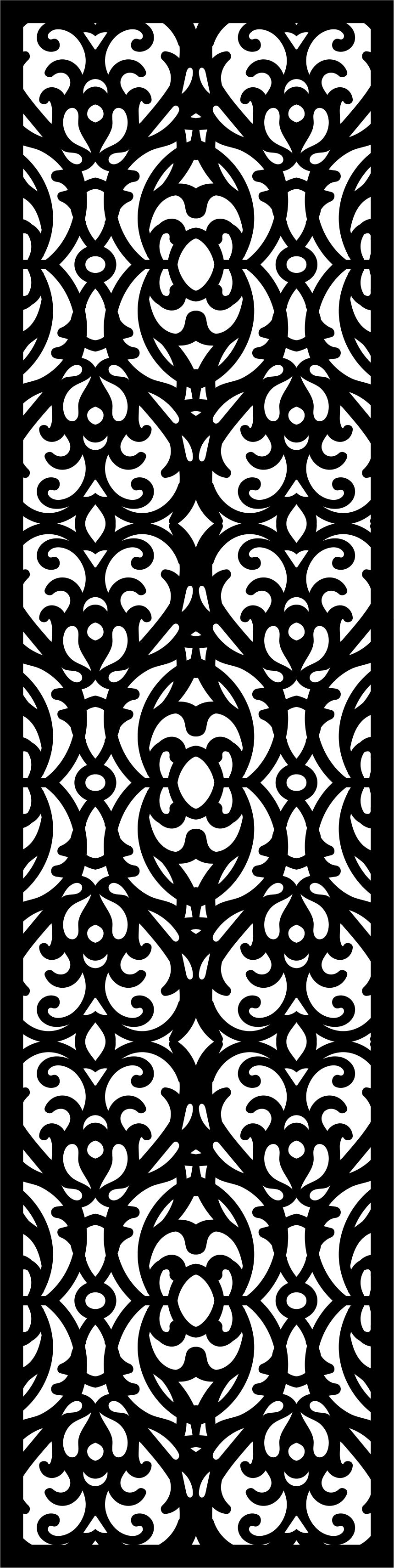 Privacy Partition Indoor Panels Room Divider Floral Lattice Stencil Free DXF File