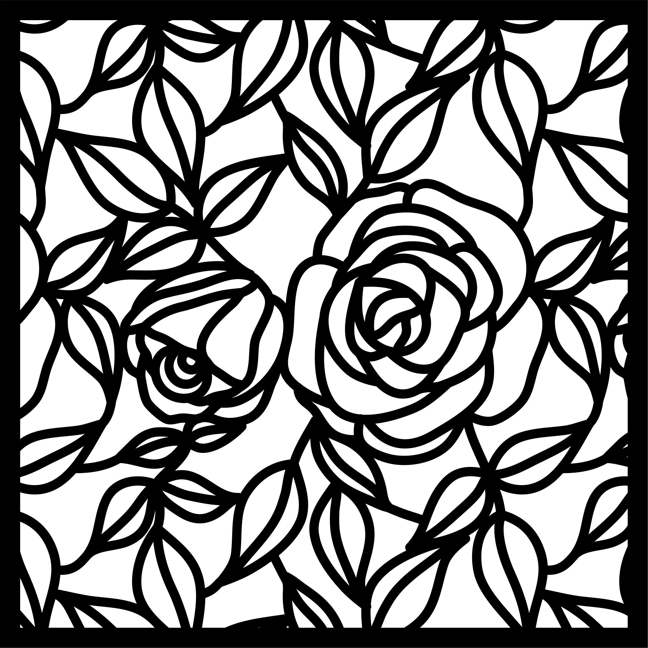 Privacy Partition Indoor Panels Room Divider Floral Lattice Stencil Pattern Free DXF File