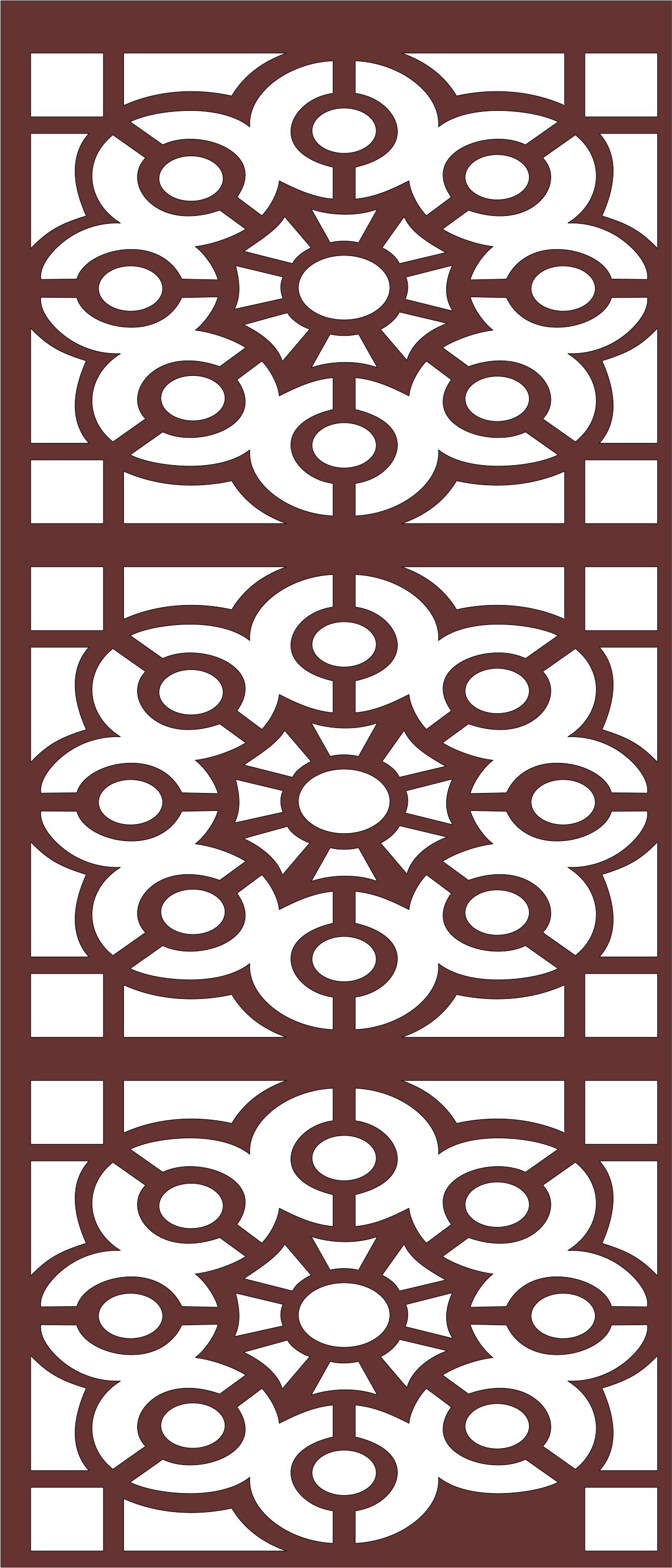 Privacy Partition Indoor Panels Screen Room Divider Seamless Design Pattern For Laser Cutting Free DXF File