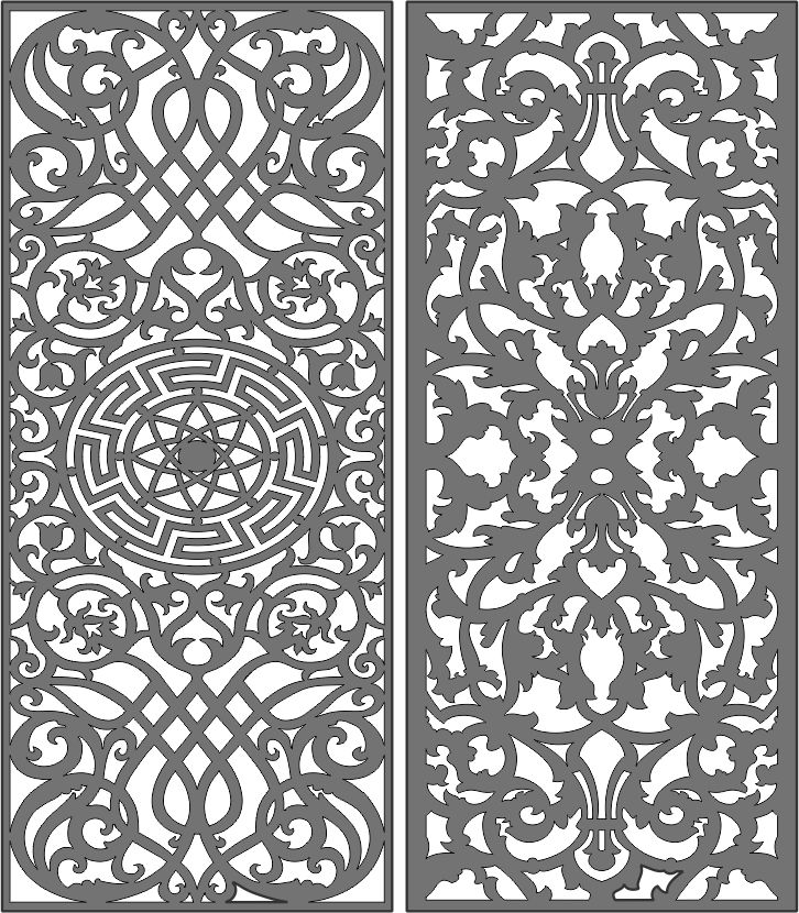 Privacy Partition Panel Room Dividers Pattern Set For Laser Cut Free Vector File
