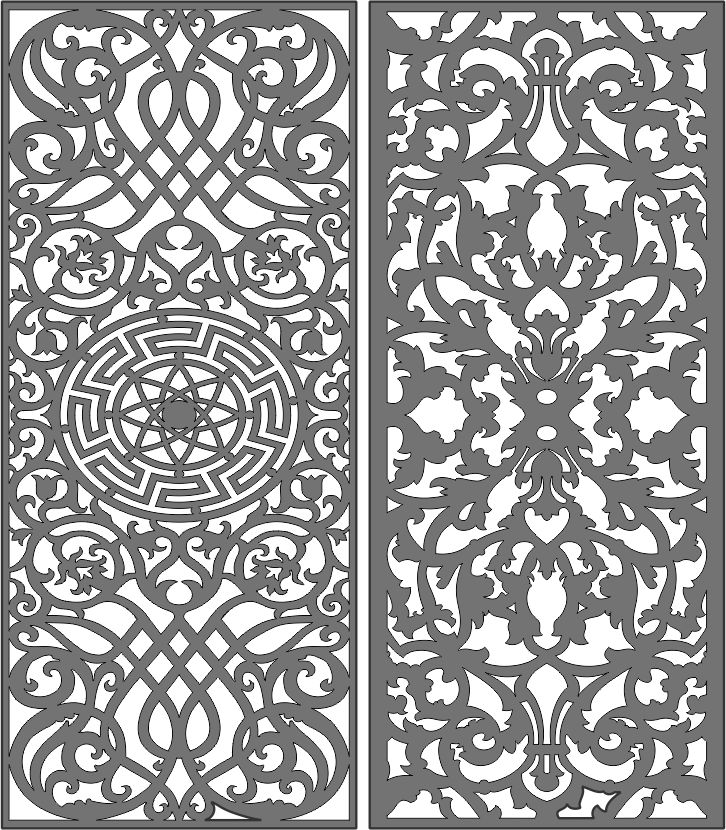 Privacy Partition Panel Room Dividers Pattern Set For Laser Cutting Free DXF File