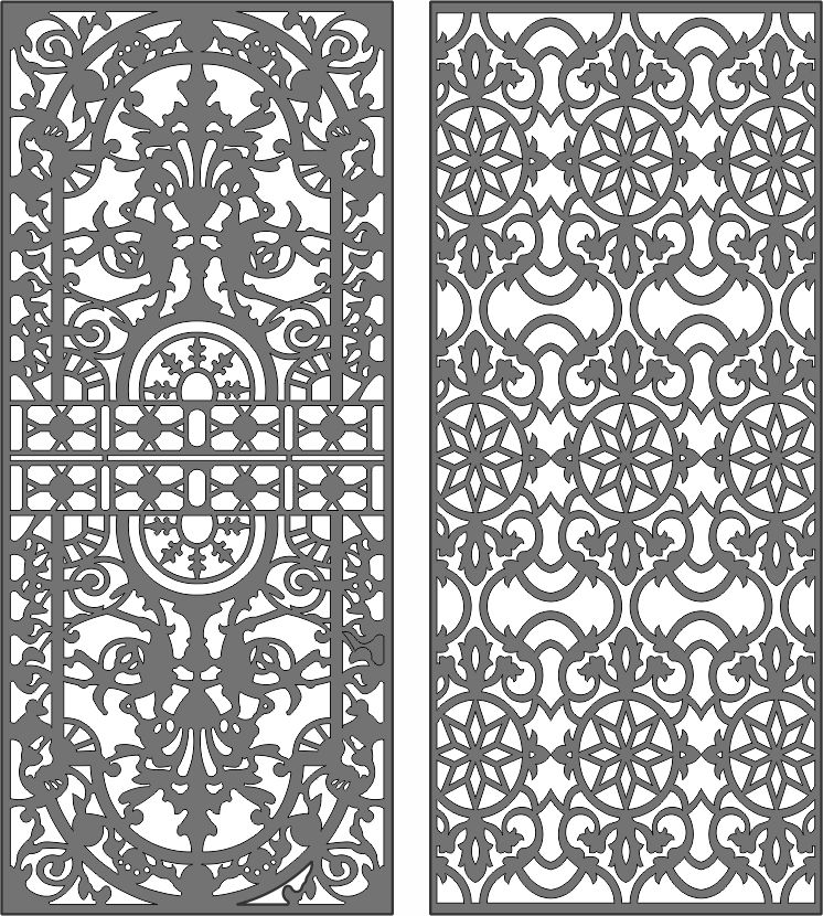 Privacy Partition Room Divider Seamless Set For Laser Cut Free Vector File